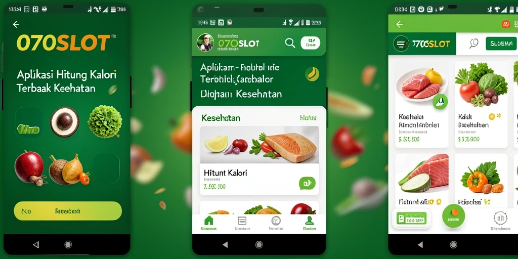 Antarmuka 070SLOT menampilkan fitur Hitung Kalori yang intuitif.