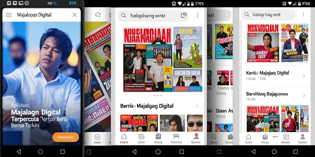 Tampilan antarmuka aplikasi Majalah Digital 8768 yang modern dan intuitif.
