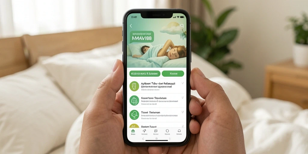 Antarmuka pengguna AMAVI88 yang intuitif untuk tidur dan relaksasi.