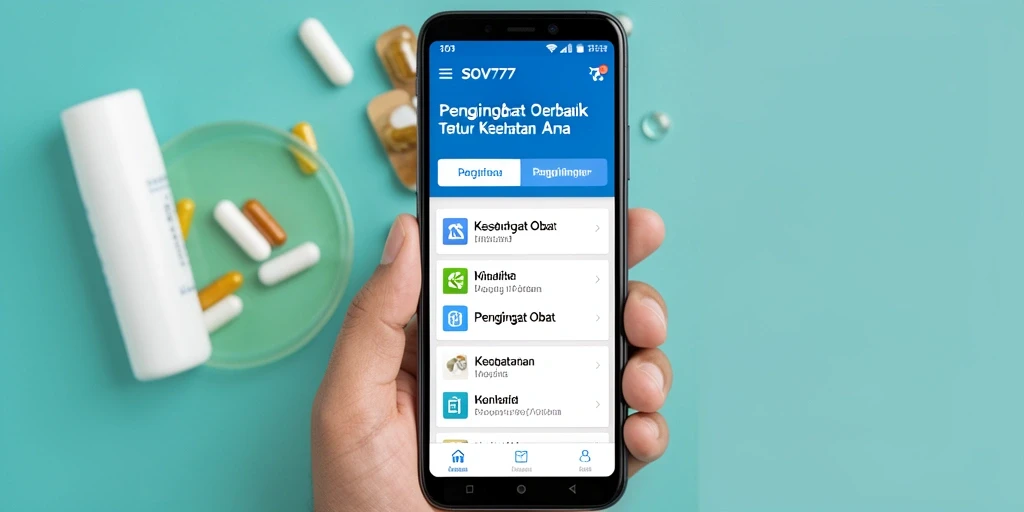 Antarmuka SOV777 yang menampilkan pengingat obat dengan jelas.