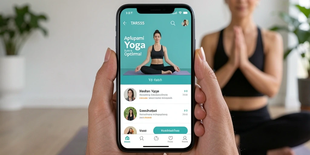 Tampilan antarmuka aplikasiyang intuitif dan mendukung latihan Yoga.