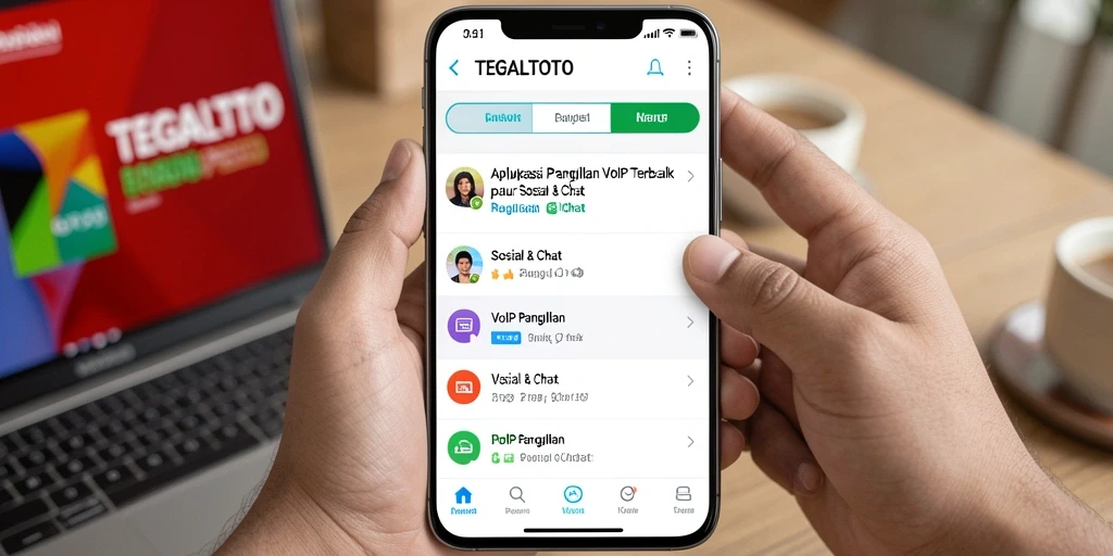 Antarmuka aplikasi TEGALTOTO untuk panggilan VoIP yang intuitif.