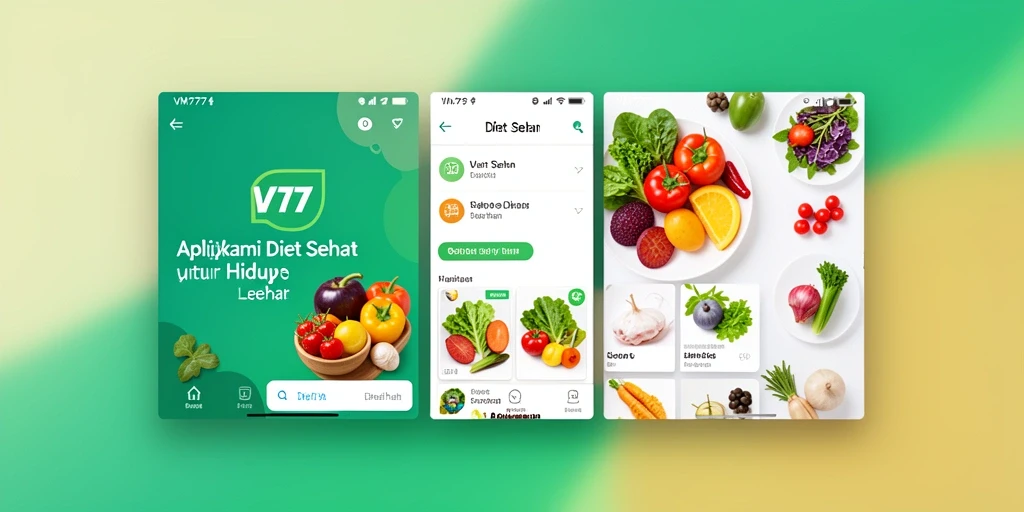 Antarmuka VM777 yang sederhana dan intuitif untuk aplikasi Diet Sehat.